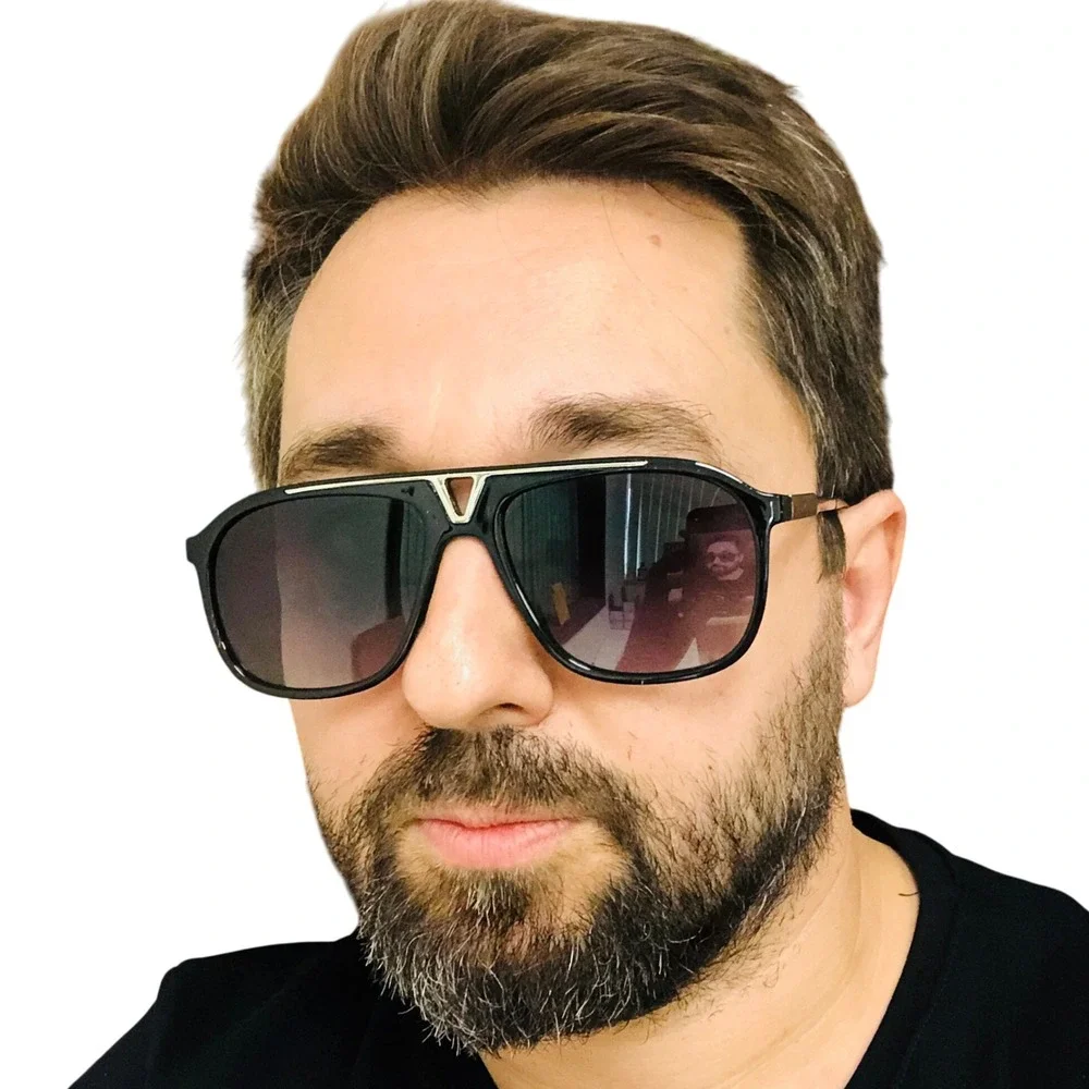 Aviator Sunglasses Men's Fashion Shades Pilot Style Black Silver Lentes Gafas